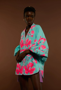 Robe longue blanche col en V à manches longues broderie florale robes ukrainiennes amples printemps automne femmes Boho décontracté plage avec ceinture - Product Image 3