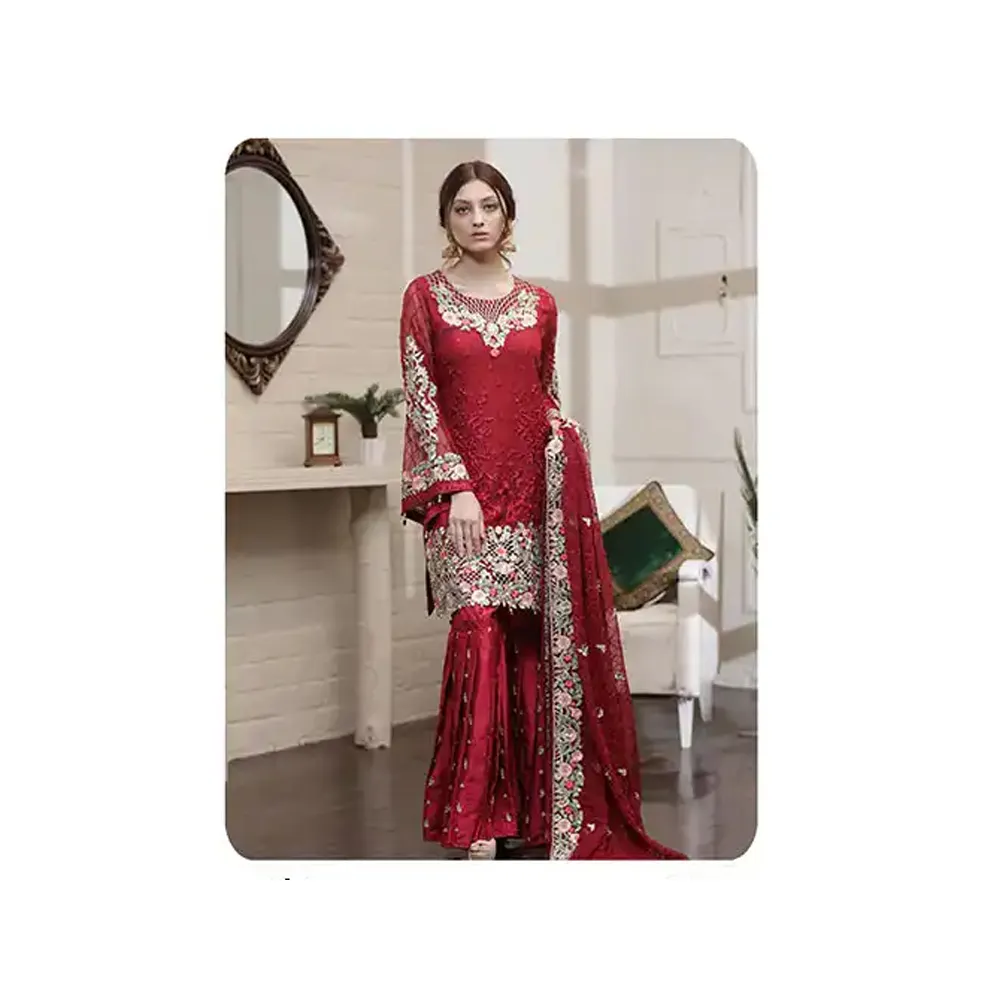 Vestido de moda moderna estilo garfo para mulheres elegantes do Paquistão e da Índia, preço baixo