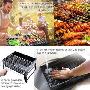 Barbecue pliant en acier au carbone léger, durable et portable, pliable facilement, barbecue au charbon de bois - Product Image 3