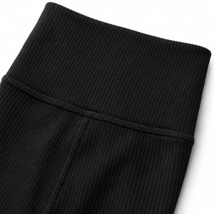 Conjunto de Yoga Acanalado: Leggings de Cintura Alta y Top Corto Racerback, Ropa Deportiva de Dos Piezas sin Costuras de Spandex y Poliéster SMART FABRIC - Product Image 6