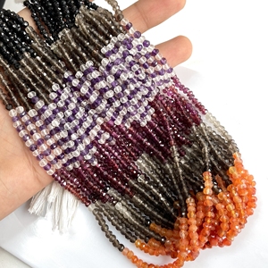 High Quality Multi-Gemstone Faceted Rondelle Beads Natural Stone Beads for Jewelry Making-Wholesale - Product Image 2