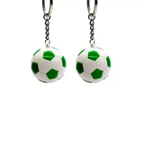 Gran oferta equipo de fútbol recuerdo goma PU fútbol llavero colorido 3D Mini moda deporte fútbol balón llaveros regalo