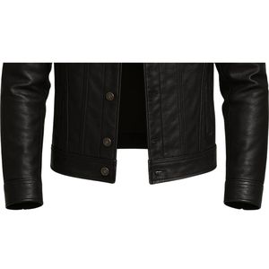 Chaqueta de Invierno de Cuero Genuino Original para Hombre, Cuello Alto, Logotipo Frontal, Último Diseño OEM, Cortavientos Elegante Personalizado de Alta Calidad - Product Image 4