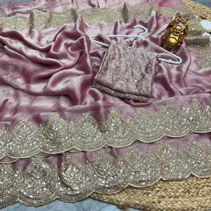 Heavy Soft Fandy Chiffon Silk Saree Para Boda nupcial exclusivo étnico fiesta Festival desgaste más vendido mujeres con blusa elegante - Product Image 4