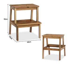 Tabouret haut en bois - Product Image 2