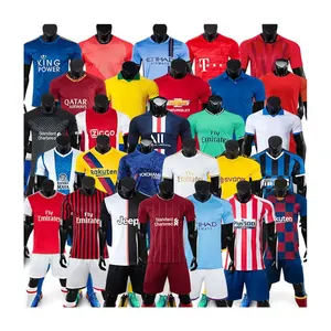 Großhandel Fußball Uniformen College Fußball Trikot Benutzer definierte Fußball Uniformen Team Training Sport tragen Fußball-Kits Schwarz und Weiß