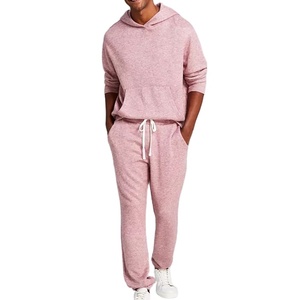 Ensemble de survêtement deux pièces pour homme en molleton doux en coton français à jambes larges et à col rond, poids lourd 450 g/m², streetwear - Product Image 3