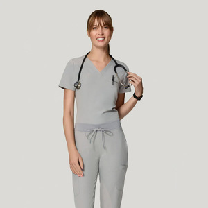 El personal del hospital de verano cómodo friega la tela de punto con los conjuntos uniformes de Spandex - Product Image 4