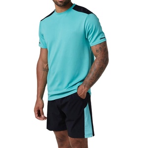 Customized Logo Design Printed T-Shirt Shorts <b>Set</b> Factory-Made Summer Wear for Men Solid Color Hip Hop Terry Cotton Material - Product Image 1