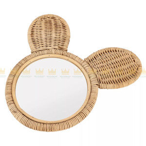 Nouveau Style mignon miroir suspendu haute définition rotin miroir mur décoratif miroir de maquillage bon prix - Product Image 3