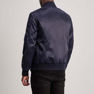 Blouson Bomber MA-1 Bleu Imperméable Zippé Vintage Streetwear Motif Brodé XS Printemps Décontracté Aviateur Spandex - Product Image 5