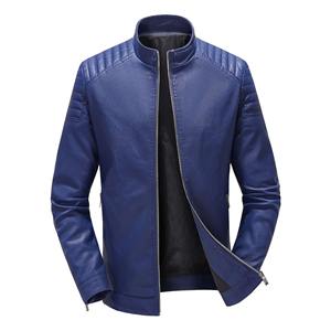 2024 chaquetas de cuero de lona ajustadas de lujo para hombre, chaqueta de cuero PU transpirable, cuello levantado sólido, estilo callejero, prendas de vestir informales - Product Image 6