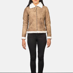 Veste en cuir réversible pour femme élégante tenue tricotée couleur avec caractéristique respirante - Product Image 1