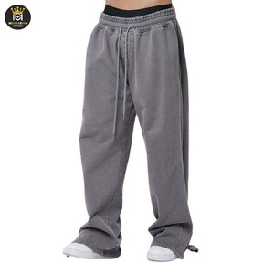 Impression personnalisée de pantalons évasés lourds pantalons évasés en polaire pour hommes pantalons évasés vintage délavés à l'acide - Product Image 4