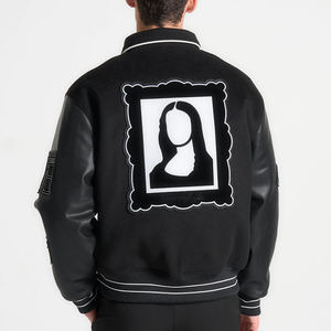 แจ็กเก็ตผ้าวูลปักอักษรสำหรับผู้ชายเสื้อแจ็กเก็ตทีมตัวแทนมหาวิทยาลัยตัวอักษรแขนเสื้อหนังออกแบบได้ตามต้องการ - Product Image 5