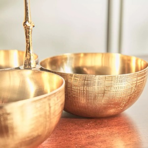 Cuenco de fruta seca de latón con 3 compartimentos, vajilla de cocina redonda de lujo, cuenco decorativo para dulces, novedad - Product Image 3