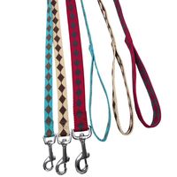 Laisse pour chien personnalisée en polyester jacquard tissé en losanges