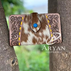 กระเป๋าสตางค์ใบใหญ่สำหรับผู้หญิงพับสองพับทำจากหนังกระเป๋าคลัทช์ใส่เงินบัตรสุดหรูดีไซน์เนอร์ระดับพรีเมียมแบบ2024 - Product Image 1