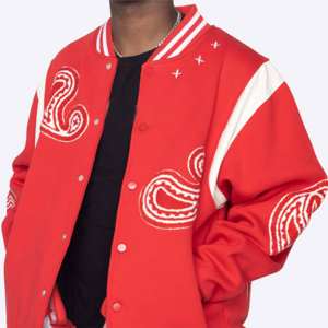 Ropa de calle al por mayor, servicio OEM para hombre, chaqueta de béisbol con estampado de sublimación 3D de satén personalizada, chaqueta Bomber - Product Image 4