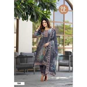 LANZANDO NUEVO FESTIVE WEAR KURTI PENT CON DUPATTA TELA PESADA SUAVE CHIFFON CON TRABAJO DE IMPRESIÓN DIGITAL - Product Image 1