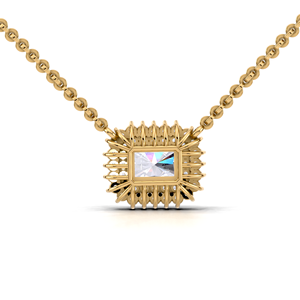 จี้เพชรทรงรัศมี 1 กะรัต ประดับด้วยทองคำขาว ทองคำขาวผสม และทองคำโรสโกลด์ 18K ดีไซน์วงแหวนคู่สุดหรู |   เครื่องประดับชั้นดีสำหรับผู้หญิง - Product Image 2