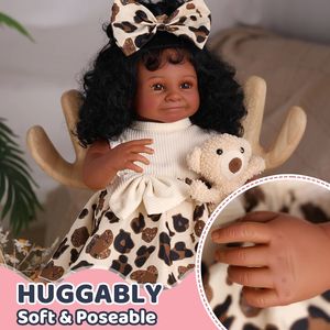 Детские куклы babebide Reborn, африканские американские куклы Reborn babeide 20 дюймов, виниловые куклы для маленьких девочек с вьющимися волосами - Product Image 5