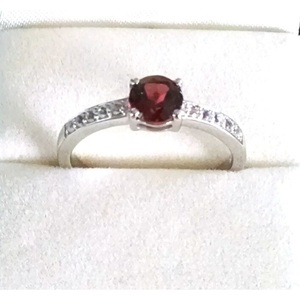 Natural <b>Garnet</b> Fine Jewelry Engagement <b>Ring</b> for Women 925 Sterling <b>Silver</b> Shah Gems Bezel Set Gemstone <b>Ring</b> - Product Image 1