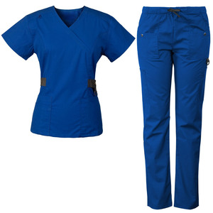 High Quality Pink Unisex Medical <b>Scrubs</b> Logo V Neck <b>Scrub</b> <b>Top</b> Jogger Pants Hospital Uniform Cotton Canvas Needle Detection - Product Image 4