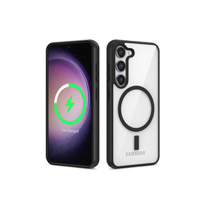 Coque en silicone compatible MagSafe, nouvelle conception Netzy, pour Samsung Galaxy, compatible avec la charge sans fil, protection contre les chocs, coque arrière. - Product Image 1