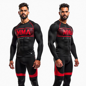 Protection contre les éruptions cutanées MMA et Kimono de Jiu Jitsu personnalisé avec fonction d'étirement complet à manches courtes - Product Image 1