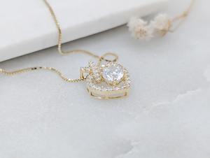 Collar con Colgante de Diamante Moissanite Redondo de Moda con Certificación GRA, Diseño de Corazón en Oro de 14k, Joyería Fina de Moda al Mejor Precio - Product Image 4