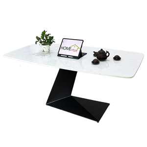 BA68120 Rectangular <b>Dining</b> <b>Table</b> 140/160x80 Stone Top and Iron Legs Assembled Expandable and Extendable for Home Bar Use - Product Image 2
