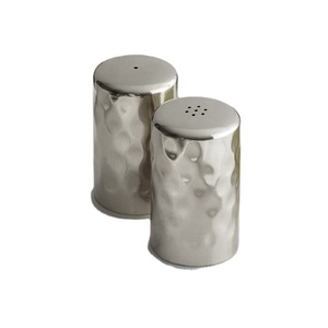 เครื่องเขย่าพริกไทยเกลือโลหะสแตนเลสสีเงินธรรมชาติเครื่องปั่นขนาด2 oz อุปกรณ์เครื่องเทศรูปทรง - Product Image 6