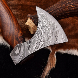 ขวานโทมาฮอว์กแบบมีเคราทำจากเหล็กดามัสกัสเกรดอุตสาหกรรมงานตามสั่ง - Product Image 2