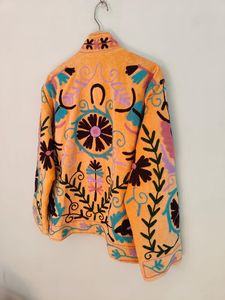 Handmade <b>Velvet</b> Suzani Jacket With Hand Embroidery Floral Folk Art Bohemian Ethnic Winter <b>Women</b> <b>Coat</b> Gift For Her Vintage Art - Product Image 2