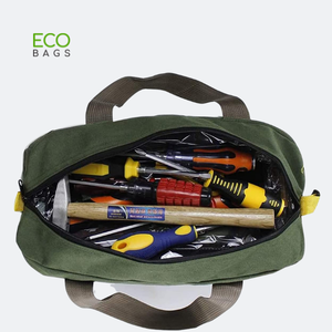 Modern 12-Inch Wide Open Mouth Canvas <b>Tool</b> Storage Bag Small <b>Leather</b> Multi-Purpose Organiser OEM/ODM Customizable - Product Image 2