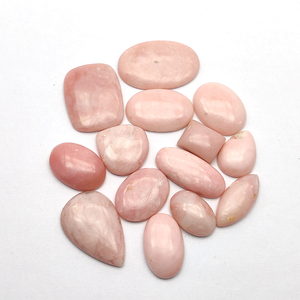 14 pièces naturel rose opale 10-20mm ovale poire coussin Cabochon 51.55 Gms Lot Iroc ventes taille libre opale mélange forme pierre précieuse en vrac - Product Image 1