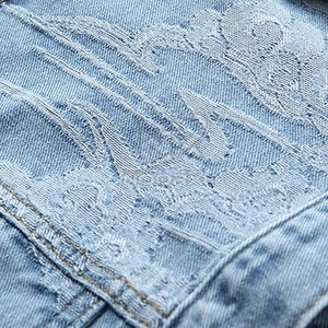 แจ็กเก็ตยีนส์ระบายอากาศสำหรับผู้หญิงแจ็กเก็ตยีนส์ระบายอากาศออกแบบโลโก้ได้ตามต้องการ - Product Image 5