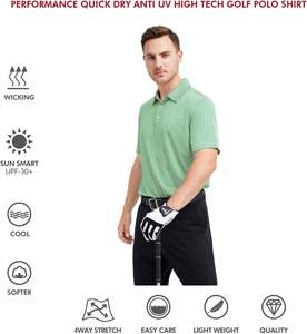 Prix d'usine OEM Polos décontractés pour hommes de haute qualité Séchage rapide Respirant Broderie en vrac pour Polo personnalisé - Product Image 5