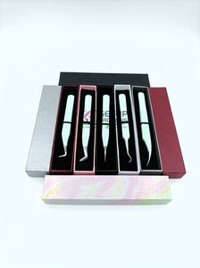 Pince à épiler courbée et droite de haute qualité pour extensions de cils, volume russe 90 degrés, revêtement en poudre Seaglass, instruments de beauté - Product Image 6