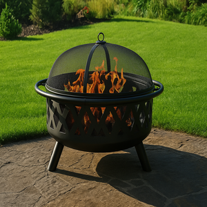 ตะแกรงเตาไฟทำจากเหล็กใช้สำหรับย่างบาร์บีคิวที่เผาไม้ถ่านสำหรับบ้านและสวนอุปกรณ์ให้ความร้อนสำหรับสวนอุปกรณ์บาร์บีคิว - Product Image 1