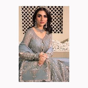 Dernière collection pakistanaise Robes de travail 3 pièces fantaisie en soie Katan pour femmes Impression numérique pour l'Aïd et le mariage - Product Image 3