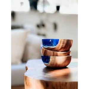 Bol en résine au design antique unique pour les présentations de banquets formels bol de service en résine de couleur bleue de qualité supérieure - Product Image 5