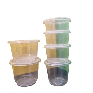 ภาชนะพลาสติกเก็บอาหารทรงกลมพร้อมฝา350/500/600/700/1000/1200มล. ใส2025ขายดี - Product Image 1