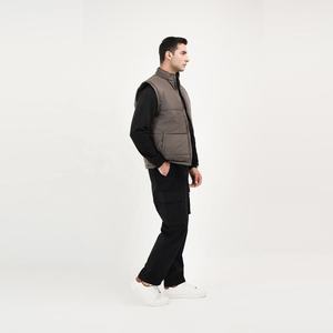 Gilet matelassé en toile à bordure en fourrure, sans manches, chaud pour l'hiver, imperméable, fermeture éclair, prix bas, vente en gros - Product Image 4