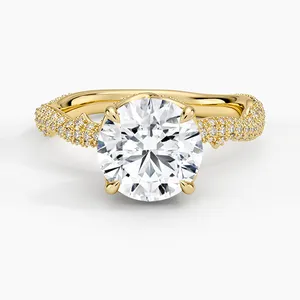 <b>Stainless</b> <b>Steel</b> Moissanite Engagement <b>Ring</b> withElegant and Intricate Design for Birthday Gift - Product Image 1