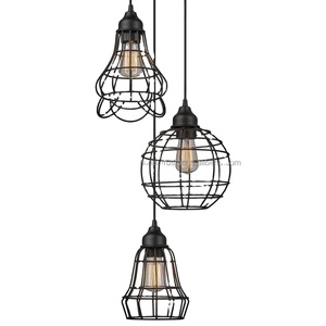 Modern <b>Square</b> <b>Ceiling</b> Chandelier Lamp Black Coated Iron Indoor Pendant <b>Lights</b> Attractive Look <b>Square</b> Shape Black - Product Image 4