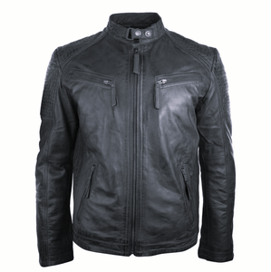 High Street 100% Piel de oveja genuina Slim Fit Stand Collar Chaqueta de invierno con viscos transpirables Forro de satén Cierre de cremallera - Product Image 1