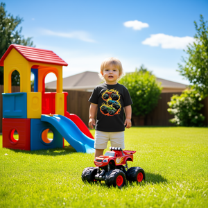 Maglietta personalizzabile per bambino di 3 anni con monster truck, regalo promozionale per il terzo compleanno - Product Image 3