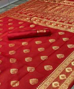 Blus Organza motif merah <span class=keywords><strong>Saree</strong></span> dengan Organza putih untuk pakaian pesta pernikahan sederhana wanita